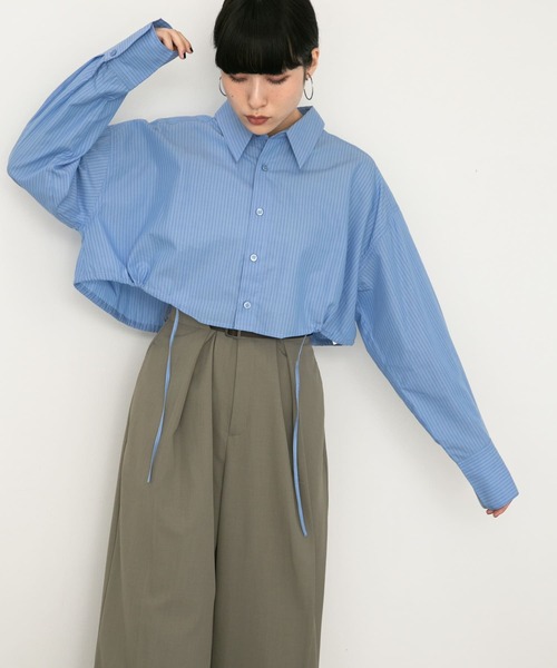 KBF（ケイビーエフ）の「ヘムドロストシャツ（シャツ/ブラウス・レディース・ブルー系その他/ブラック/パープル系その他/オフホワイト・ONE）」の13枚目の写真