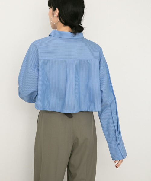 KBF（ケイビーエフ）の「ヘムドロストシャツ（シャツ/ブラウス・レディース・ブルー系その他/ブラック/パープル系その他/オフホワイト・ONE）」の14枚目の写真