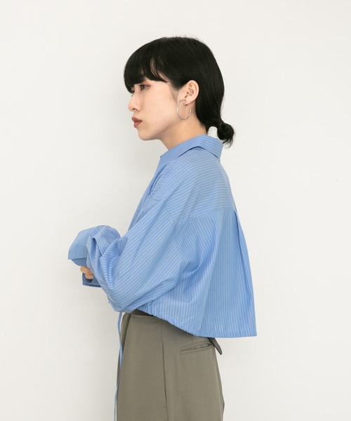 KBF（ケイビーエフ）の「ヘムドロストシャツ（シャツ/ブラウス・レディース・ブルー系その他/ブラック/パープル系その他/オフホワイト・ONE）」の15枚目の写真