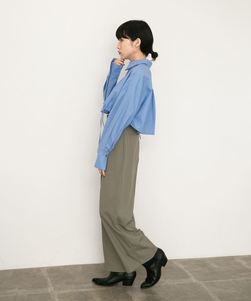 KBF（ケイビーエフ）の「ヘムドロストシャツ（シャツ/ブラウス・レディース・ブルー系その他/ブラック/パープル系その他/オフホワイト・ONE）」の18枚目の写真