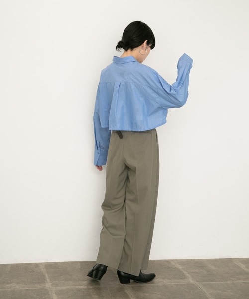 KBF（ケイビーエフ）の「ヘムドロストシャツ（シャツ/ブラウス・レディース・ブルー系その他/ブラック/パープル系その他/オフホワイト・ONE）」の19枚目の写真