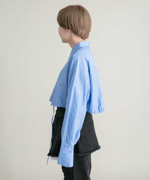 KBF（ケイビーエフ）の「ヘムドロストシャツ（シャツ/ブラウス・レディース・ブルー系その他/ブラック/パープル系その他/オフホワイト・ONE）」の21枚目の写真