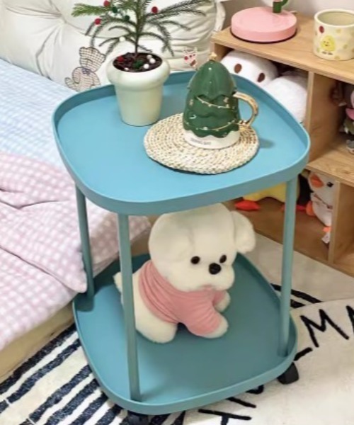 Made in I（メイドインアイ）の「キャスター付き2段式サイドワゴン（家具・レディース・ブラック/ホワイト/ブルー/ピンク・FREE）」の3枚目の写真