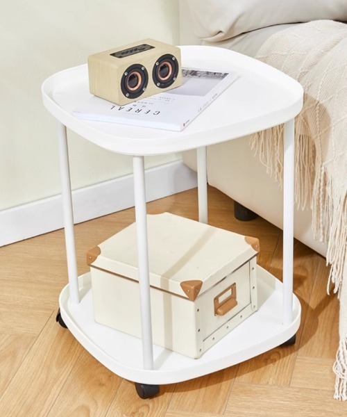 Made in I（メイドインアイ）の「キャスター付き2段式サイドワゴン（家具・レディース・ブラック/ホワイト/ブルー/ピンク・FREE）」の11枚目の写真