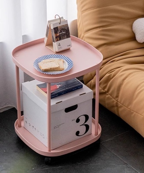 Made in I（メイドインアイ）の「キャスター付き2段式サイドワゴン（家具・レディース・ブラック/ホワイト/ブルー/ピンク・FREE）」の13枚目の写真