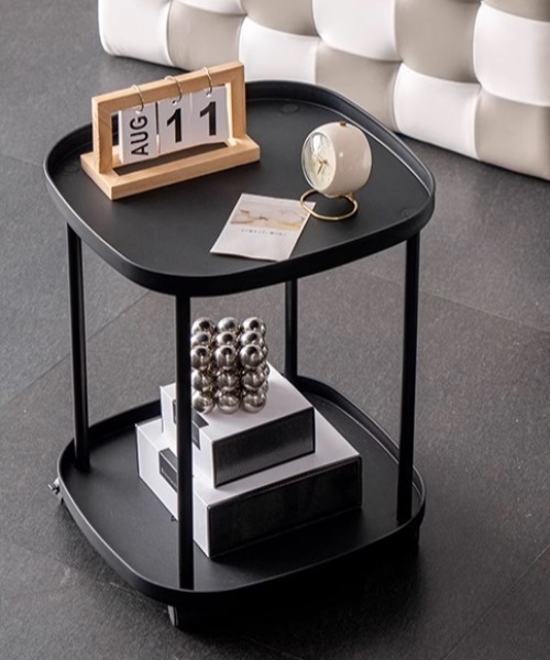 Made in I（メイドインアイ）の「キャスター付き2段式サイドワゴン（家具・レディース・ブラック/ホワイト/ブルー/ピンク・FREE）」の21枚目の写真