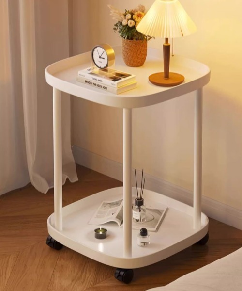 Made in I（メイドインアイ）の「キャスター付き2段式サイドワゴン（家具・レディース・ブラック/ホワイト/ブルー/ピンク・FREE）」の8枚目の写真