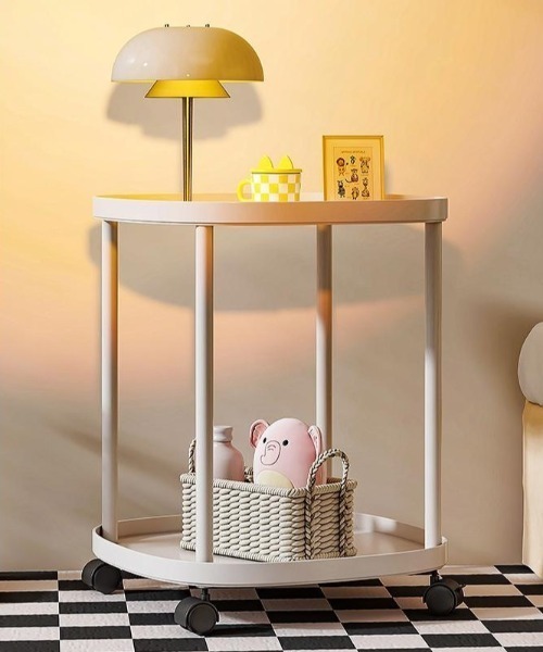 Made in I（メイドインアイ）の「キャスター付き2段式サイドワゴン（家具・レディース・ブラック/ホワイト/ブルー/ピンク・FREE）」の9枚目の写真