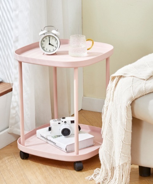 Made in I（メイドインアイ）の「キャスター付き2段式サイドワゴン（家具・レディース・ブラック/ホワイト/ブルー/ピンク・FREE）」の14枚目の写真