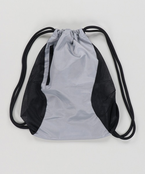 SPINNS（スピンズ）の「ナイロンメッシュ切替ナップサック/縦ジップポケット/ドローストリングバッグ/ユニセックス（バックパック/リュック・メンズ・グレー/ブラック・ONESIZE）」の20枚目の写真