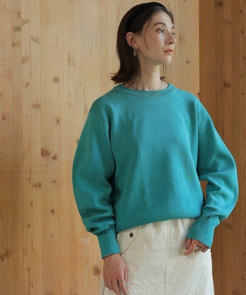 Bou Jeloud(ブージュルード)の「リネン混バナナスリーブニットプルオーバー(スウェット・レディース・ブルー/ブラック・FREE)」の2枚目の写真