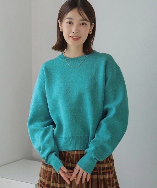 Bou Jeloud(ブージュルード)の「リネン混バナナスリーブニットプルオーバー(スウェット・レディース・ブルー/ブラック・FREE)」の4枚目の写真