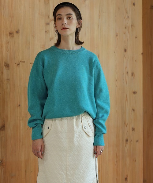 Bou Jeloud(ブージュルード)の「リネン混バナナスリーブニットプルオーバー(スウェット・レディース・ブルー/ブラック・FREE)」の3枚目の写真