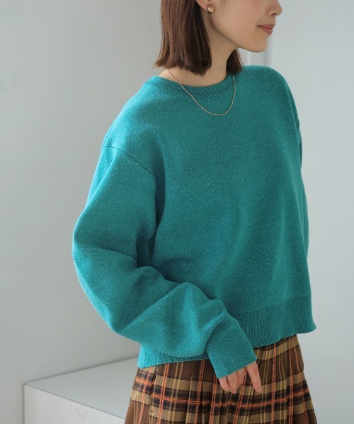 Bou Jeloud(ブージュルード)の「リネン混バナナスリーブニットプルオーバー(スウェット・レディース・ブルー/ブラック・FREE)」の5枚目の写真