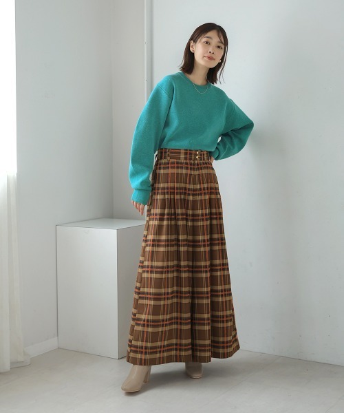 Bou Jeloud(ブージュルード)の「リネン混バナナスリーブニットプルオーバー(スウェット・レディース・ブルー/ブラック・FREE)」の6枚目の写真