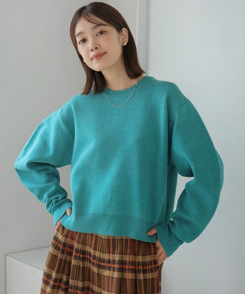 Bou Jeloud(ブージュルード)の「リネン混バナナスリーブニットプルオーバー(スウェット・レディース・ブルー/ブラック・FREE)」の8枚目の写真