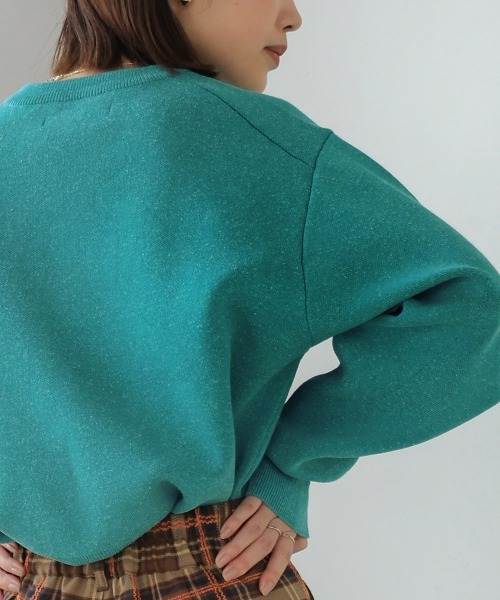 Bou Jeloud(ブージュルード)の「リネン混バナナスリーブニットプルオーバー(スウェット・レディース・ブルー/ブラック・FREE)」の10枚目の写真