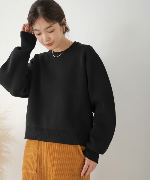 Bou Jeloud(ブージュルード)の「リネン混バナナスリーブニットプルオーバー(スウェット・レディース・ブルー/ブラック・FREE)」の17枚目の写真