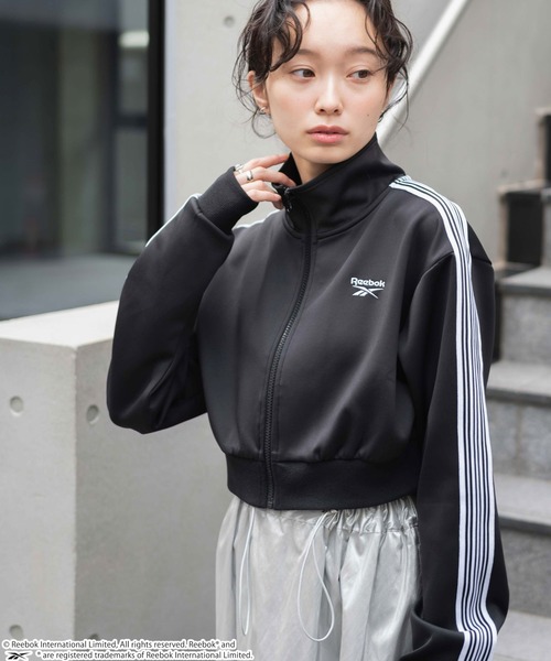 Reebok（リーボック）の「∴WEGO/別注Reebok ショートトラックジャケット（ジャージ・レディース・ブラック/ベージュ・FREE）」の5枚目の写真