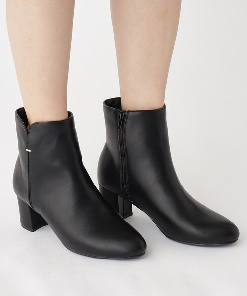 index（インデックス）の「◆【低反発クッション/6cmヒール】フェイクレザーショートブーツ（ブーツ・レディース・ベージュ/ブラック・02/01/03）」の11枚目の写真