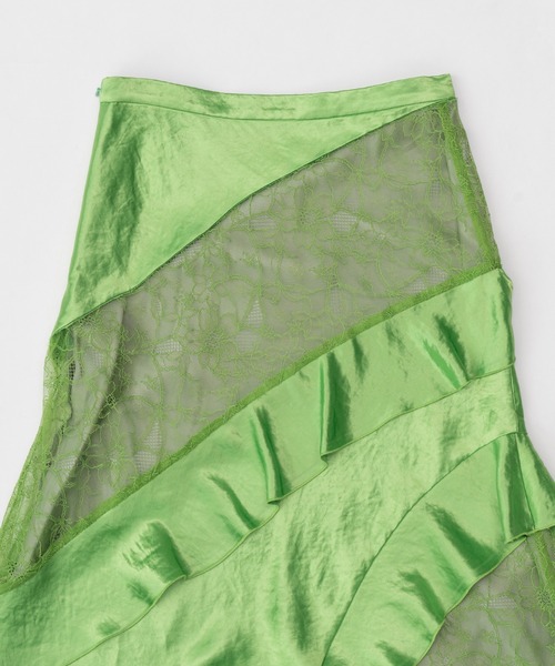 PRANK PROJECT（プランクプロジェクト）の「サテンラッフルスカート / Satin Ruffle Skirt（スカート・レディース・ホワイト/グレー/グリーン・FREE）」の17枚目の写真