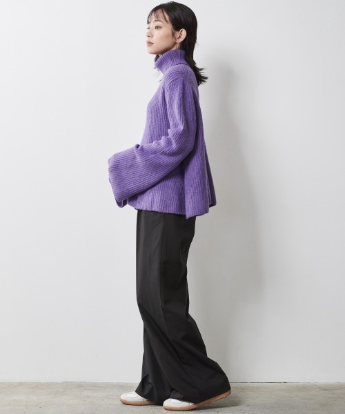CHIC STYLE(シックスタイル)の「<大きいサイズ>Aラインタートルニットプルオーバー シックスタイル(ニット/セーター・レディース・ブラック/パープル・L/LL/3L/4L/5L)」の19枚目の写真