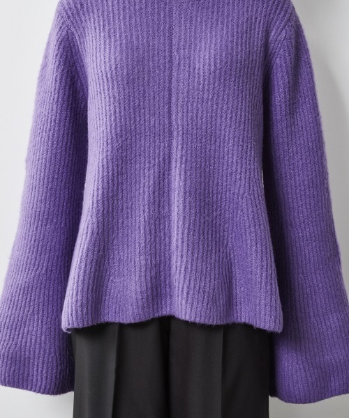 CHIC STYLE(シックスタイル)の「<大きいサイズ>Aラインタートルニットプルオーバー シックスタイル(ニット/セーター・レディース・ブラック/パープル・L/LL/3L/4L/5L)」の15枚目の写真