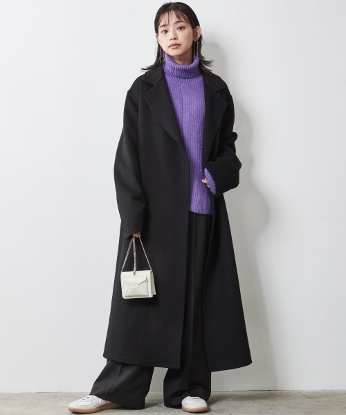 CHIC STYLE(シックスタイル)の「<大きいサイズ>Aラインタートルニットプルオーバー シックスタイル(ニット/セーター・レディース・ブラック/パープル・L/LL/3L/4L/5L)」の8枚目の写真