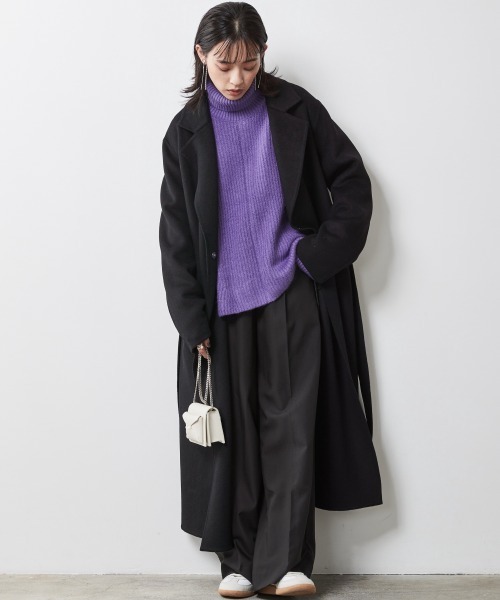 CHIC STYLE(シックスタイル)の「<大きいサイズ>Aラインタートルニットプルオーバー シックスタイル(ニット/セーター・レディース・ブラック/パープル・L/LL/3L/4L/5L)」の11枚目の写真