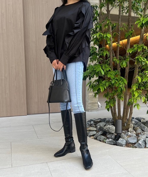 MODE ROBE（モードローブ）の「フリルスリーブブラウス（シャツ/ブラウス・レディース・ブラック/ホワイト・FREE）」の11枚目の写真