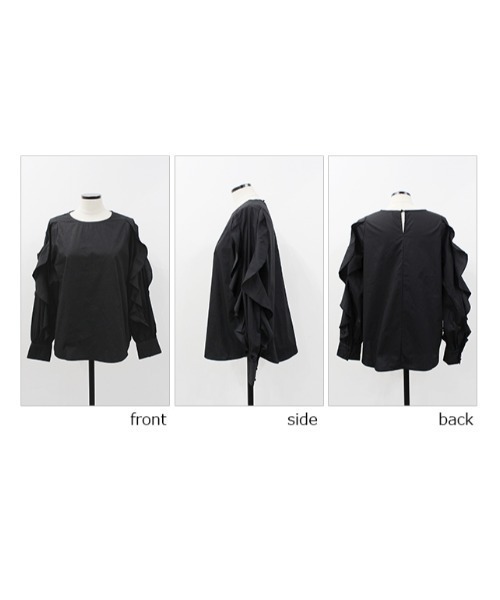 MODE ROBE（モードローブ）の「フリルスリーブブラウス（シャツ/ブラウス・レディース・ブラック/ホワイト・FREE）」の21枚目の写真