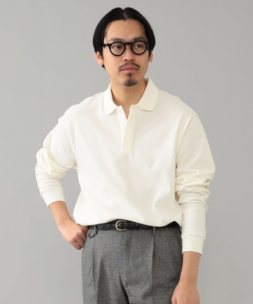 BEAMS F(ビームスエフ)の「ELACIO / カノコ ロングスリーブ ポロシャツ(ポロシャツ・メンズ・ブラック/ホワイト系その他2/パープル系その他5・4/5/3)」の2枚目の写真