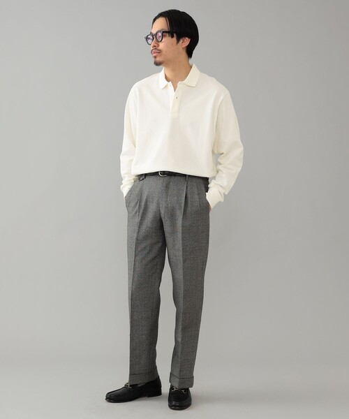 BEAMS F(ビームスエフ)の「ELACIO / カノコ ロングスリーブ ポロシャツ(ポロシャツ・メンズ・ブラック/ホワイト系その他2/パープル系その他5・4/5/3)」の6枚目の写真
