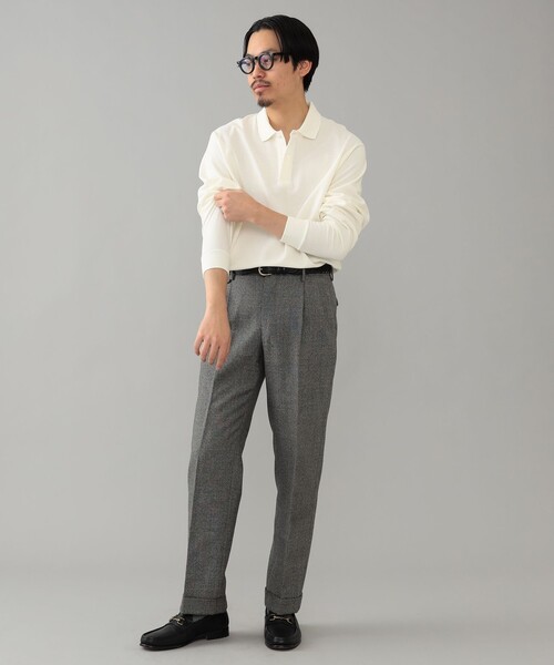 BEAMS F(ビームスエフ)の「ELACIO / カノコ ロングスリーブ ポロシャツ(ポロシャツ・メンズ・ブラック/ホワイト系その他2/パープル系その他5・4/5/3)」の7枚目の写真