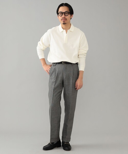 BEAMS F(ビームスエフ)の「ELACIO / カノコ ロングスリーブ ポロシャツ(ポロシャツ・メンズ・ブラック/ホワイト系その他2/パープル系その他5・4/5/3)」の8枚目の写真