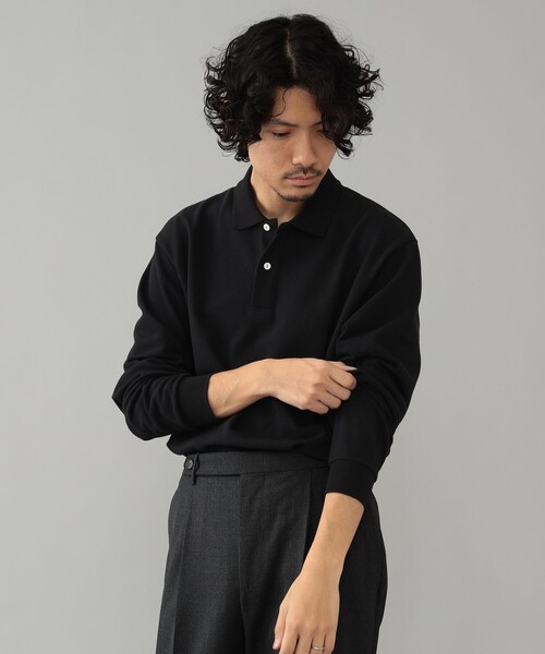 BEAMS F(ビームスエフ)の「ELACIO / カノコ ロングスリーブ ポロシャツ(ポロシャツ・メンズ・ブラック/ホワイト系その他2/パープル系その他5・4/5/3)」の17枚目の写真