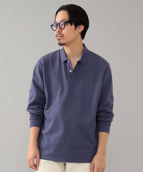 BEAMS F(ビームスエフ)の「ELACIO / カノコ ロングスリーブ ポロシャツ(ポロシャツ・メンズ・ブラック/ホワイト系その他2/パープル系その他5・4/5/3)」の21枚目の写真