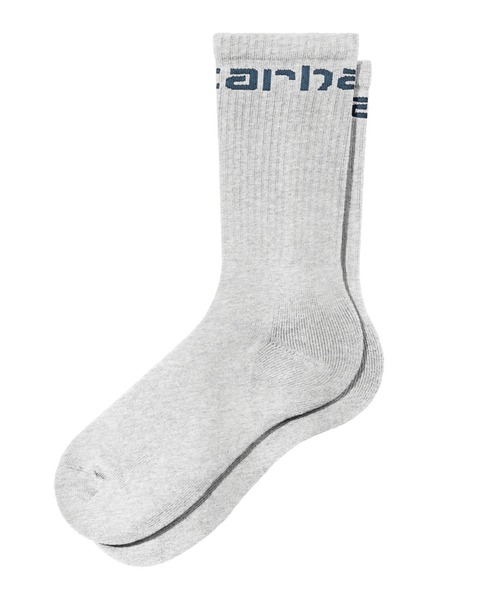 Carhartt WIP（カーハートダブリューアイピー）の「Carhartt WIP/カーハート ダブリューアイピー ソックス スクリプトロゴ I029422（ソックス/靴下・メンズ・ホワイト/ヘザーグレー/パープル・FREE）」の3枚目の写真