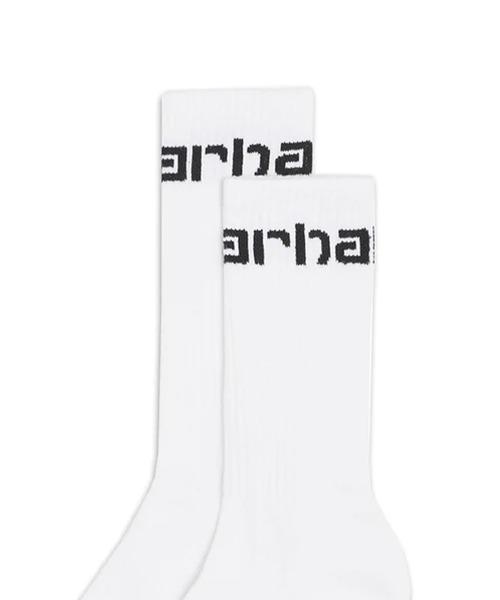 Carhartt WIP（カーハートダブリューアイピー）の「Carhartt WIP/カーハート ダブリューアイピー ソックス スクリプトロゴ I029422（ソックス/靴下・メンズ・ホワイト/ヘザーグレー/パープル・FREE）」の4枚目の写真