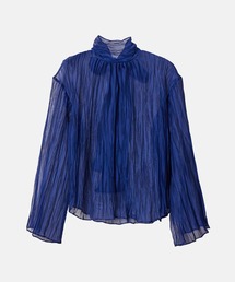 LE CIEL BLEU | クリンクルオーガンザボウタイブラウス / Crinkle Organza Bow Tie Blouse(シャツ/ブラウス)