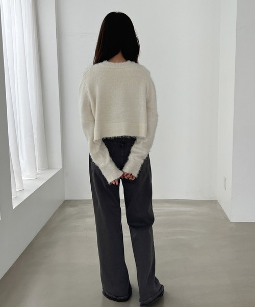 Olu.（オルドット）の「フリンジデザインワイドデニム（デニムパンツ・レディース・ブラウン系その他/ダークグレー・0/1）」の5枚目の写真