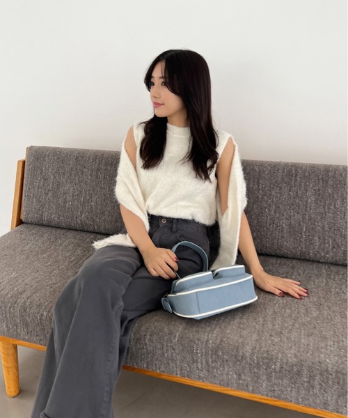 Olu.（オルドット）の「フリンジデザインワイドデニム（デニムパンツ・レディース・ブラウン系その他/ダークグレー・0/1）」の6枚目の写真