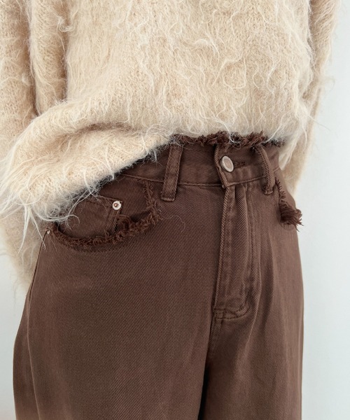 Olu.（オルドット）の「フリンジデザインワイドデニム（デニムパンツ・レディース・ブラウン系その他/ダークグレー・0/1）」の16枚目の写真