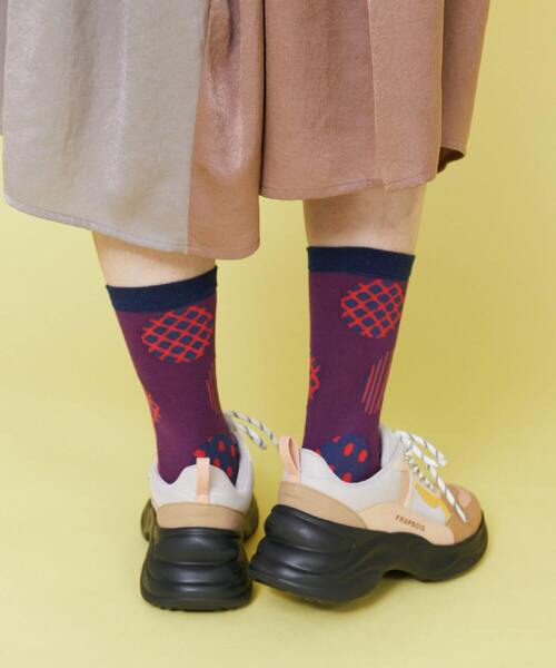 FRAPBOIS（フラボア）の「ドットドットソックス（ソックス/靴下・レディース・イエロー/ブラック/パープル・FREE）」の9枚目の写真