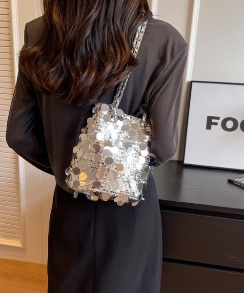 sakishimatokyo(サキシマトーキョー)の「【スパンコール】キルティングチェーンショルダーBAG/オケージョン/パーティー(ショルダーバッグ・レディース・ブラック/シルバー・FREE)」の6枚目の写真