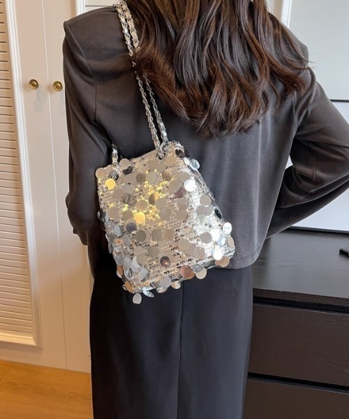 sakishimatokyo(サキシマトーキョー)の「【スパンコール】キルティングチェーンショルダーBAG/オケージョン/パーティー(ショルダーバッグ・レディース・ブラック/シルバー・FREE)」の10枚目の写真