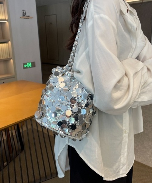 sakishimatokyo(サキシマトーキョー)の「【スパンコール】キルティングチェーンショルダーBAG/オケージョン/パーティー(ショルダーバッグ・レディース・ブラック/シルバー・FREE)」の11枚目の写真