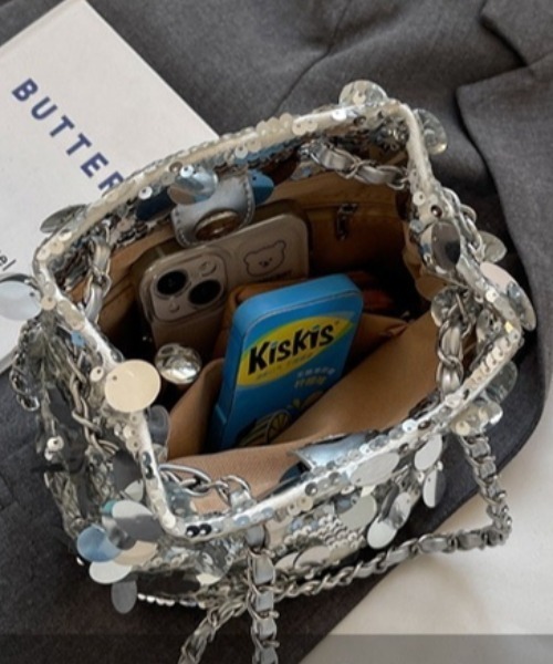 sakishimatokyo(サキシマトーキョー)の「【スパンコール】キルティングチェーンショルダーBAG/オケージョン/パーティー(ショルダーバッグ・レディース・ブラック/シルバー・FREE)」の13枚目の写真