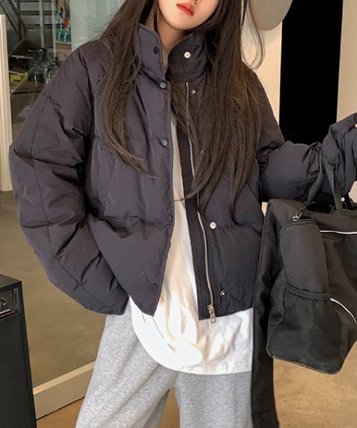 ☆美品☆【vanson/ヴァンソン】ダウンジャケット　ブラック　中綿 中綿ハイネックダウンジャケット/ブルゾン（ダウンジャケット