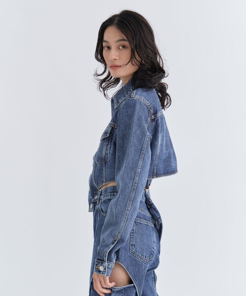 《12/3まで期間限定》【JOHN LAWRENCE SULLIVAN/ジョンローレンスサリバン】WASHED DENIM CUTTING JACKET/ウォッシュドデニムカッティングジャケット